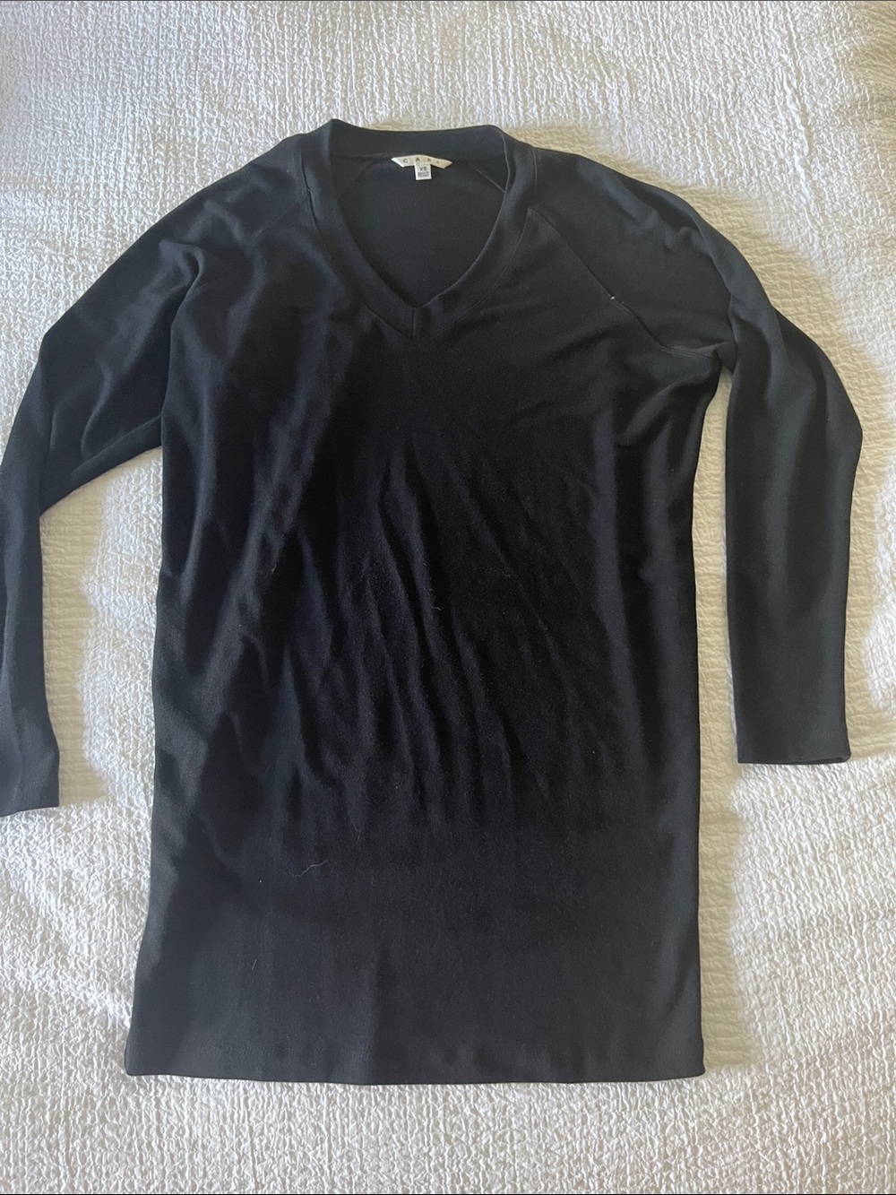 CAbi Black V-Neck Sweater Dress XS